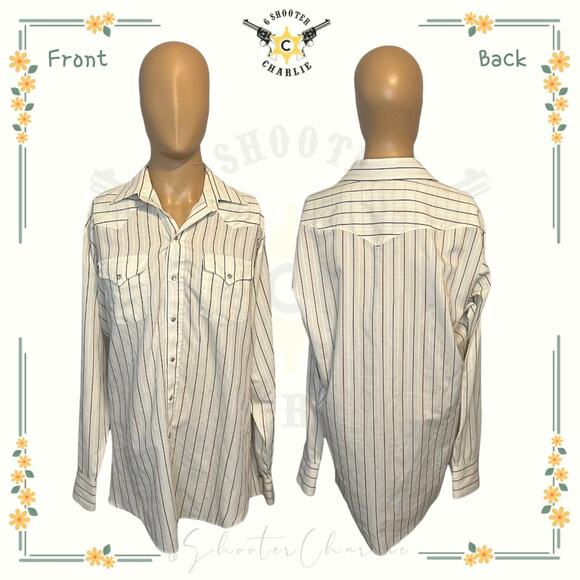 Vintage Panhandle Slim Shirt Mens XL Striped Western Pearl Snap Long Sleeve - Picture 1 of 6